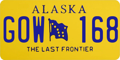 AK license plate GOW168