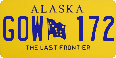 AK license plate GOW172