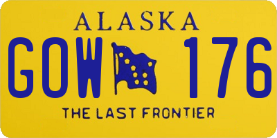AK license plate GOW176