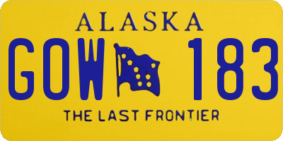 AK license plate GOW183