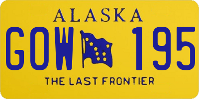 AK license plate GOW195