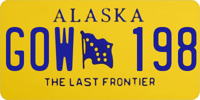 AK license plate GOW198