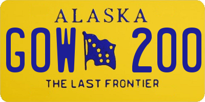AK license plate GOW200