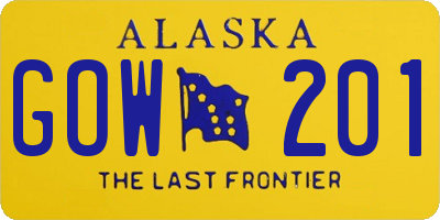 AK license plate GOW201