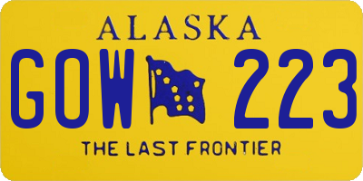 AK license plate GOW223