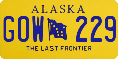 AK license plate GOW229