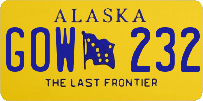AK license plate GOW232