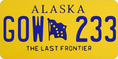 AK license plate GOW233