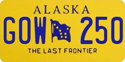 AK license plate GOW250
