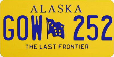 AK license plate GOW252