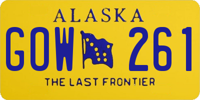 AK license plate GOW261
