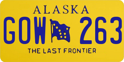 AK license plate GOW263