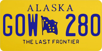 AK license plate GOW280