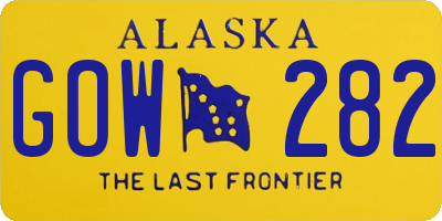 AK license plate GOW282