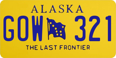 AK license plate GOW321
