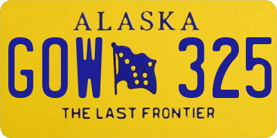 AK license plate GOW325