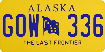 AK license plate GOW336