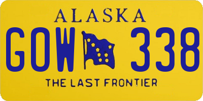 AK license plate GOW338