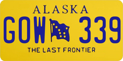 AK license plate GOW339