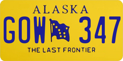 AK license plate GOW347