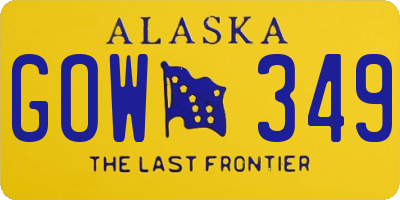 AK license plate GOW349