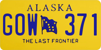 AK license plate GOW371