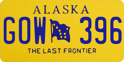 AK license plate GOW396