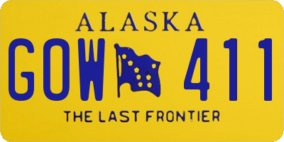AK license plate GOW411