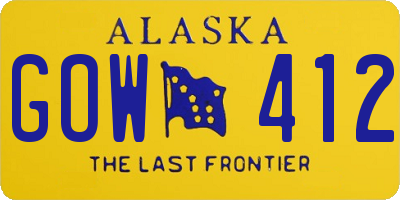 AK license plate GOW412