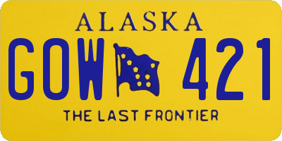 AK license plate GOW421