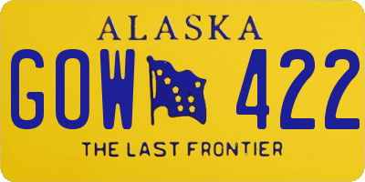 AK license plate GOW422
