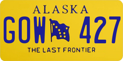 AK license plate GOW427