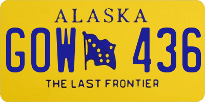 AK license plate GOW436