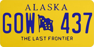AK license plate GOW437