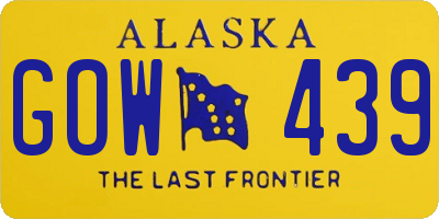 AK license plate GOW439