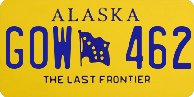 AK license plate GOW462