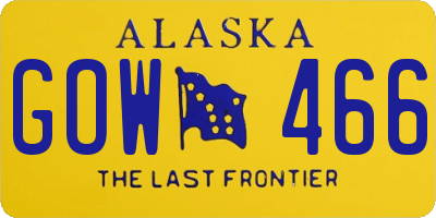 AK license plate GOW466