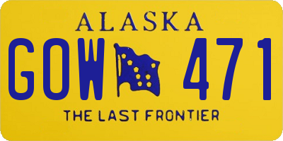 AK license plate GOW471