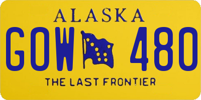 AK license plate GOW480
