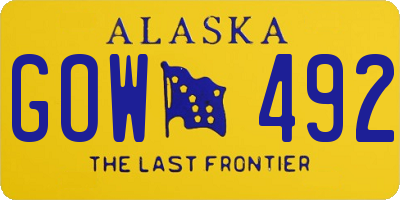 AK license plate GOW492