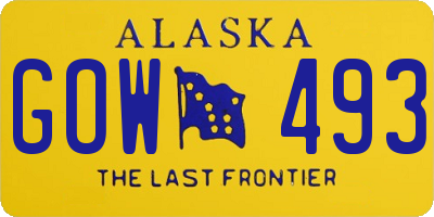 AK license plate GOW493