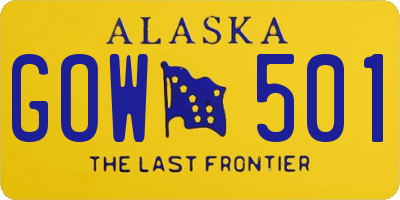 AK license plate GOW501