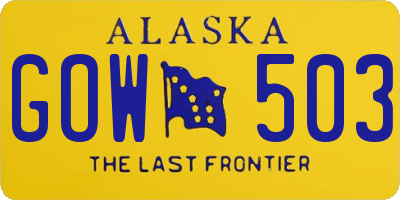 AK license plate GOW503