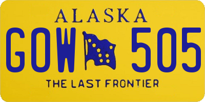 AK license plate GOW505