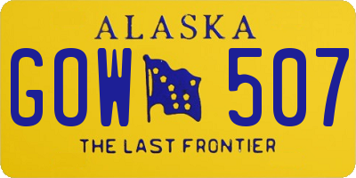 AK license plate GOW507