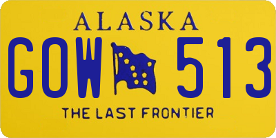 AK license plate GOW513