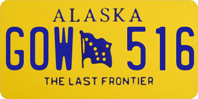 AK license plate GOW516