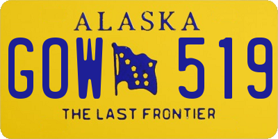 AK license plate GOW519