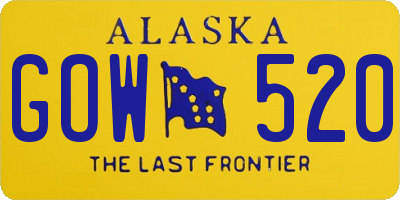 AK license plate GOW520