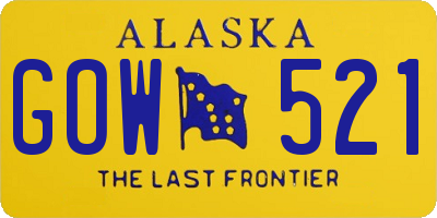 AK license plate GOW521